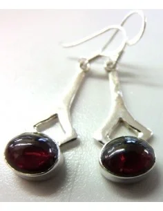 Boucles doreilles grenat argent