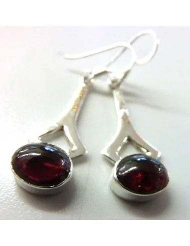 Boucles doreilles grenat argent