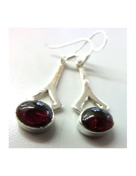 Boucles doreilles grenat argent
