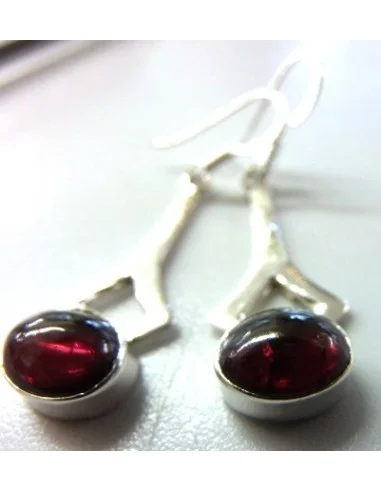 Boucles doreilles grenat argent