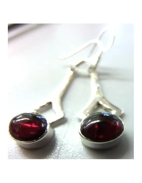 Boucles doreilles grenat argent