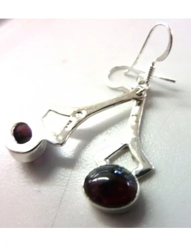 Boucles doreilles grenat argent