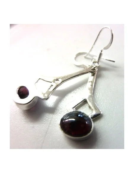 Boucles doreilles grenat argent