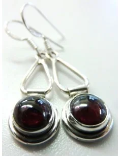 Boucles doreilles grenat argent