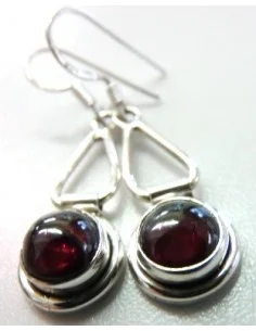 Boucles doreilles grenat argent 2