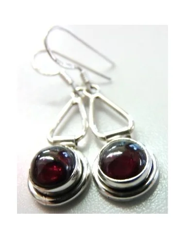 Boucles doreilles grenat argent