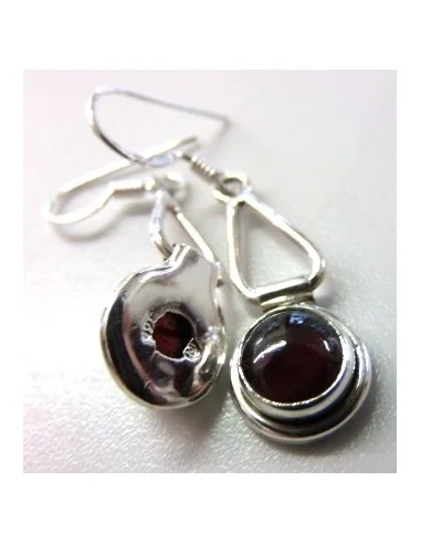 Boucles doreilles grenat argent