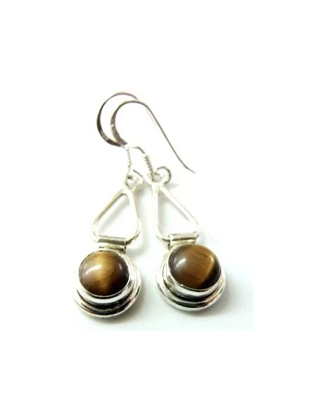 Boucles doreilles oeil tigre argent Boucles doreilles oeil tigre argent