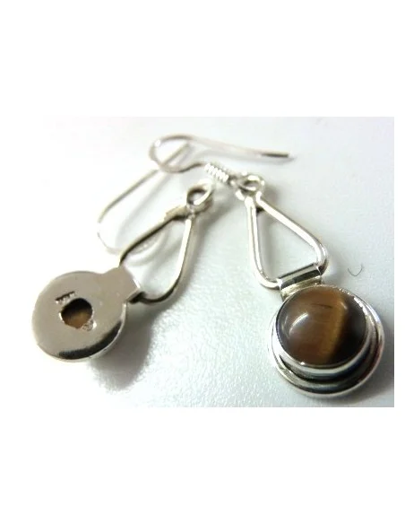 Boucles doreilles oeil tigre argent Boucles doreilles oeil tigre argent