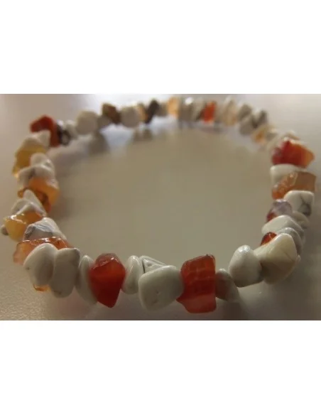 Opale de feu, magnésite, howlite bracelet