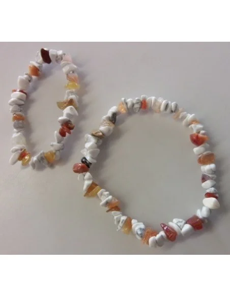 Opale de feu, magnésite, howlite bracelet