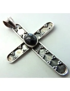 Black star croix argent