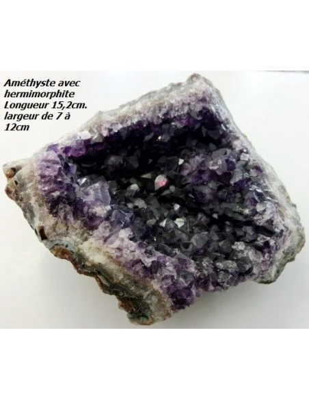 Géode amethyste hermimorphite