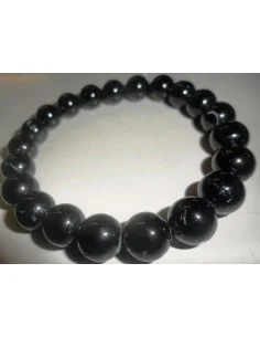 Bracelet boules 1cm  en turmaline noire