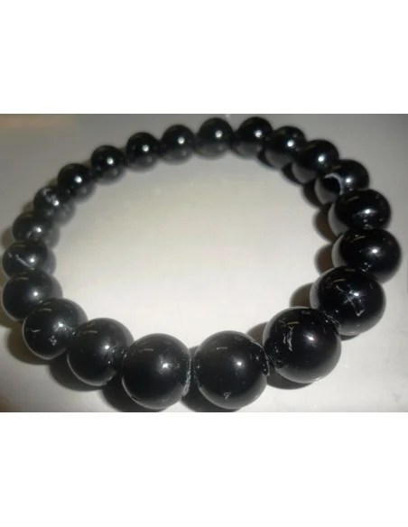 Bracelet boules 1cm  en turmaline noire Bracelet boules 1cm  en turmaline noire