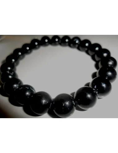 Bracelet boules 1cm  en turmaline noire