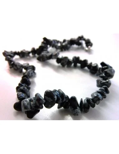 Collier baroque obsidienne mouchetté