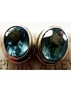 Boucles d'oreilles en topaze bleu 2