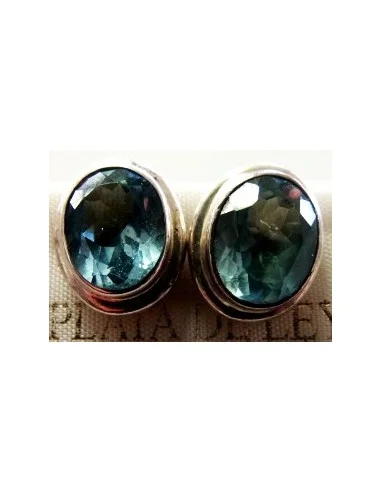 Boucles d'oreilles en topaze bleu
