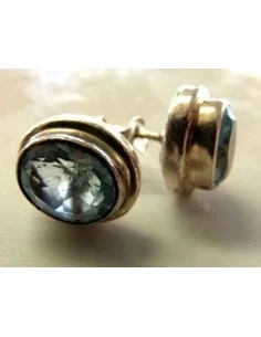 Boucles d'oreilles en topaze bleu