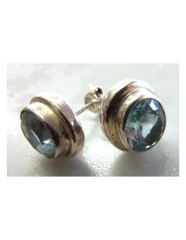 Boucles d'oreilles en topaze bleu