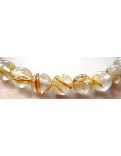 Quartz rutile bracelet 6mm 2