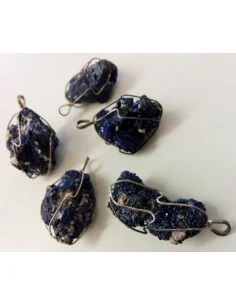 Azurite cristallisee en pendentif 2