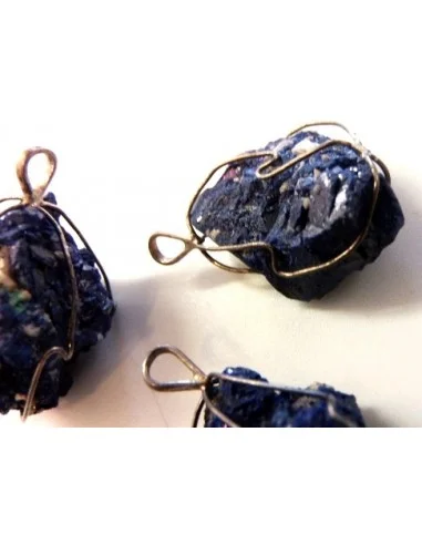 Azurite cristallisee en pendentif