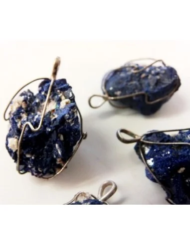 Azurite cristallisee en pendentif