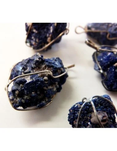 Azurite cristallisee en pendentif