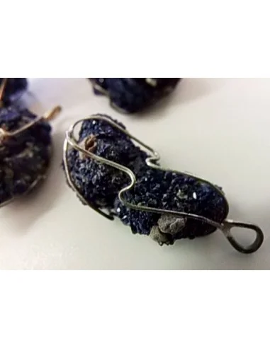 Azurite cristallisee en pendentif