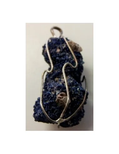Azurite cristallisee en pendentif