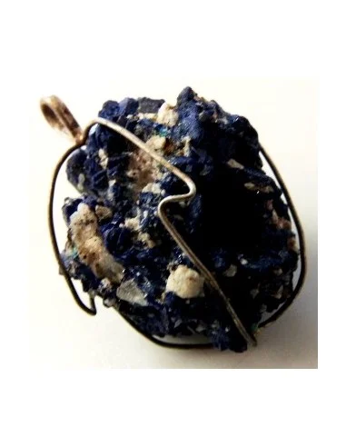 Azurite cristallisee en pendentif