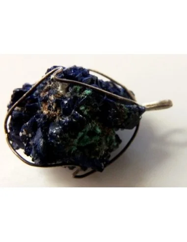 Azurite cristallisee en pendentif