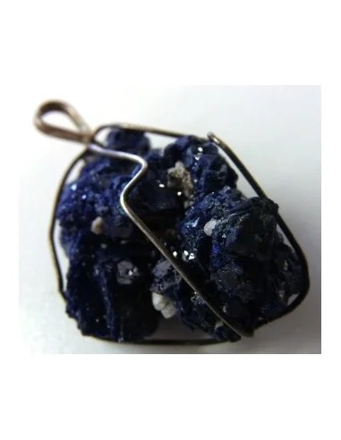 Azurite cristallisee en pendentif