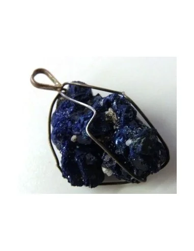 Azurite cristallisee en pendentif