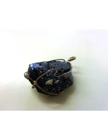 Azurite cristallisee en pendentif