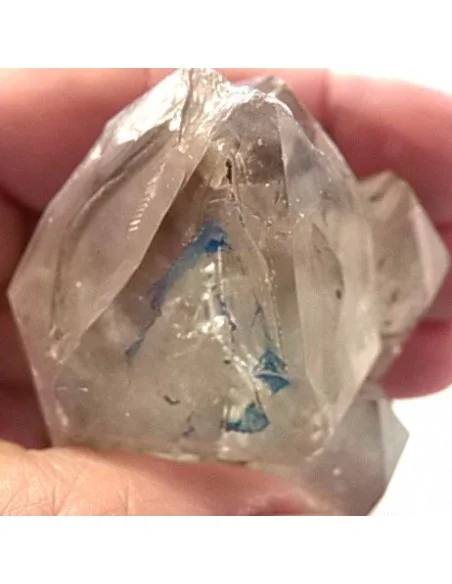 Quartz, cristal bipoint avec goutte d'eau