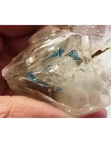 Quartz, cristal bipoint avec goutte d'eau
