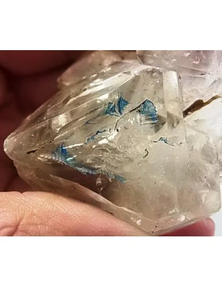 Quartz, cristal bipoint avec goutte d'eau