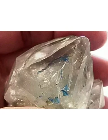Quartz, cristal bipoint avec goutte d'eau
