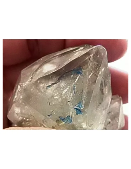 Quartz, cristal bipoint avec goutte d'eau