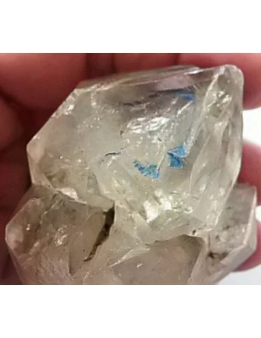 Quartz, cristal bipoint avec goutte d'eau