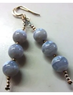 Boucles d'oreilles calcedoine 8mm
