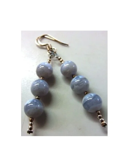 Boucles d'oreilles calcedoine 8mm