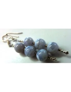 Boucles d'oreilles calcedoine 8mm 2