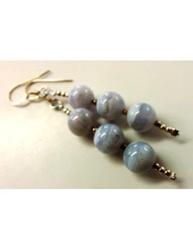 Boucles d'oreilles calcedoine 8mm