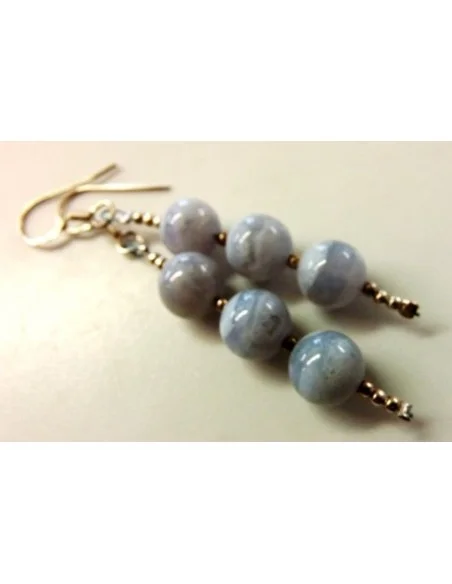 Boucles d'oreilles calcedoine 8mm