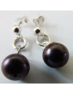 Perle noire boucles d'oreilles 2