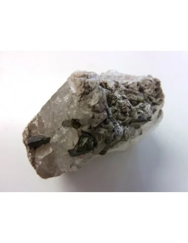 Tourmaline verte sur quartz